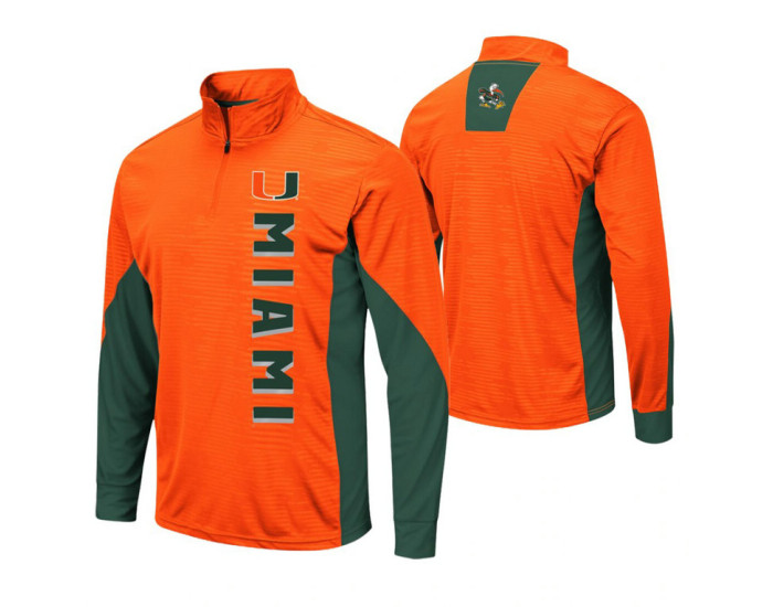 Miami Hurricanes Orange Bart Windshirt Pullover Jacket