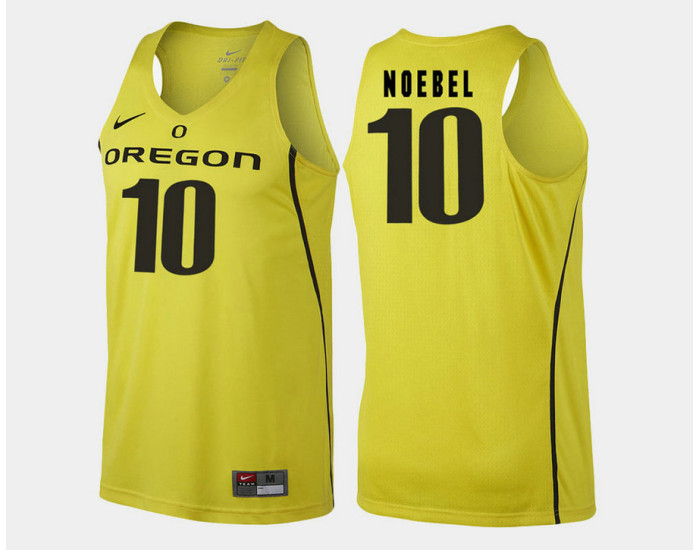 Youth Oregon Ducks #10 Charlie Noebel Yellow Alternate Replica College Basketball Jersey