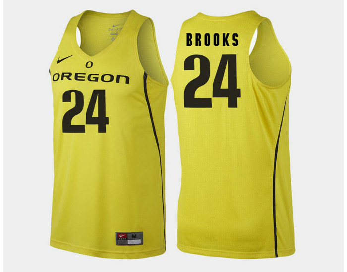 Oregon Ducks #24 Dillon Brooks Yellow Alternate Replica College Basketball Jersey