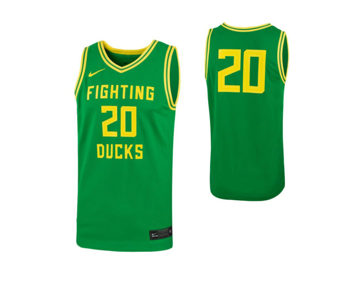Oregon Ducks #20 Authentic College Basketball Jersey Green