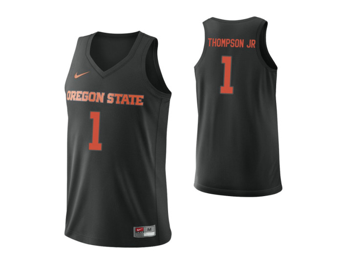Youth Oregon State Beavers #1 Stephen Thompson Jr. Replica College Basketball Jersey Black