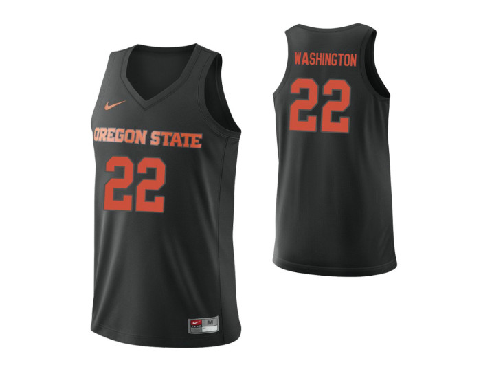 Oregon State Beavers #22 Warren Washington Replica College Basketball Jersey Black