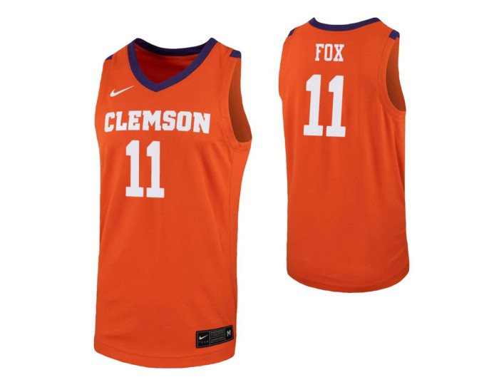 Clemson Tigers #11 Parker Fox Orange Authentic College Basketball Jersey