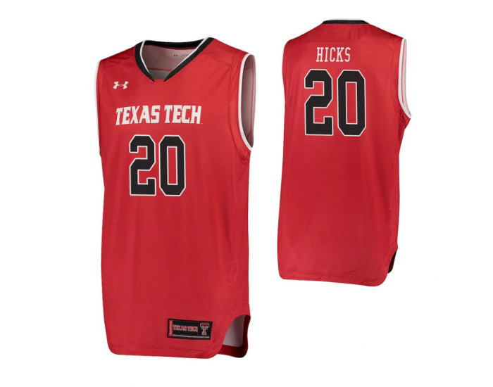 Youth Texas Tech Red Raiders #20 Parker Hicks Red Replica College Basketball Jersey