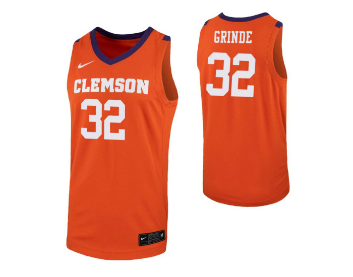 Youth Paul Grinde Replica College Basketball Jersey Orange Clemson Tigers