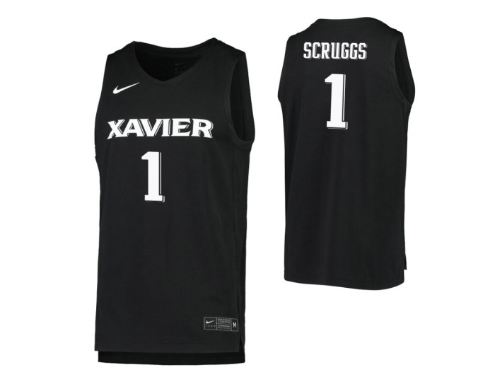 Xavier Musketeers #1 Paul Scruggs Black Authentic College Basketball Jersey