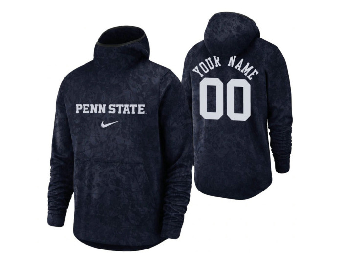 Penn State Nittany Lions Custom Navy Basketball Spotlight Pullover Hoodie