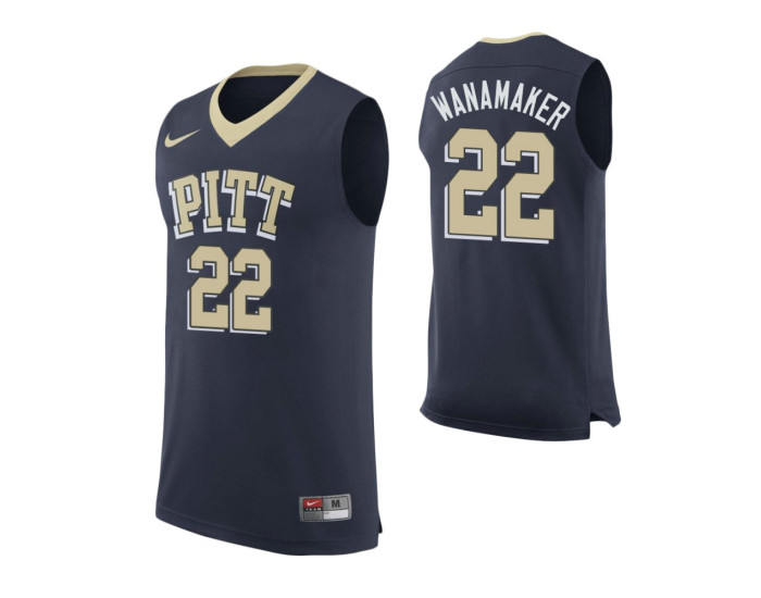 Youth Pittsburgh Panthers #22 Bradley Wanamaker Authentic College Basketball Jersey Navy