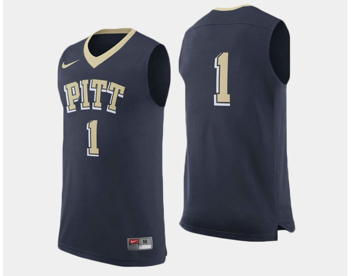 Pittsburgh Panthers #1 Jamel Artis Navy Road Replica College Basketball Jersey