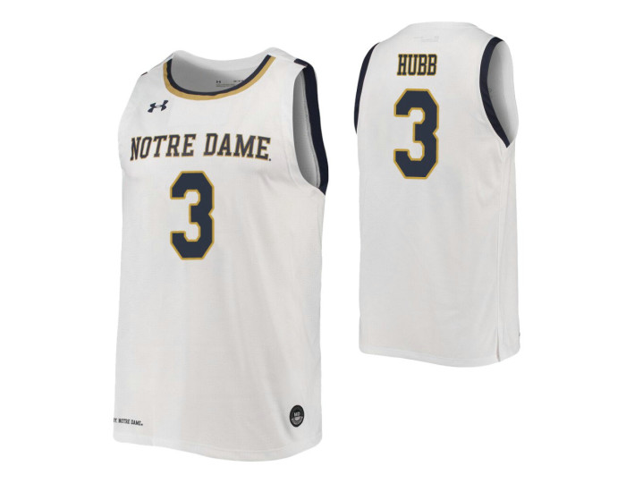 Prentiss Hubb Authentic College Basketball Jersey White Notre Dame Fighting Irish
