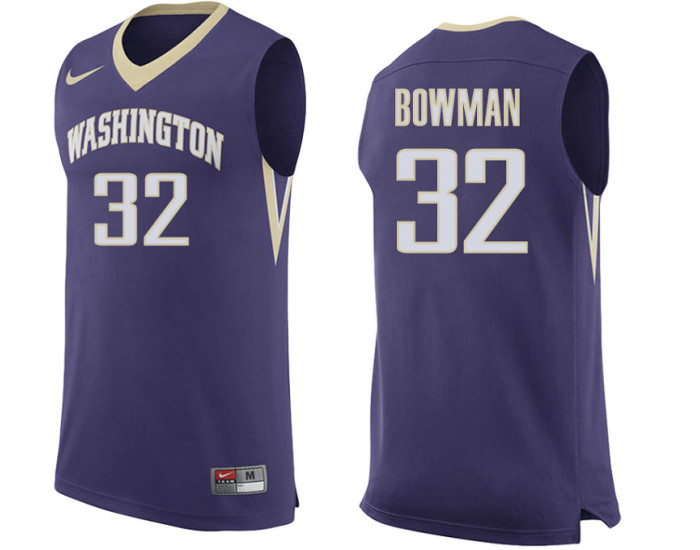 Youth Washington Huskies #32 Greg Bowman Authentic College Basketball Jersey Purple
