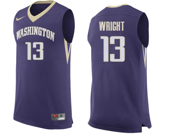 Washington Huskies #13 Hameir Wright Authentic College Basketball Jersey Purple