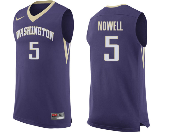 Washington Huskies #5 Jaylen Nowell Replica College Basketball Jersey Purple