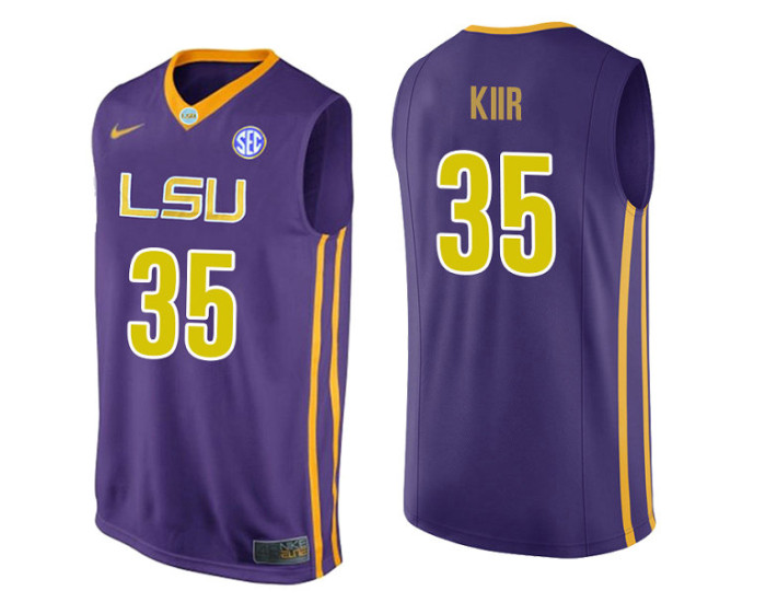 Youth LSU Tigers #35 Mayan Kiir Authentic College Basketball Jersey Purple