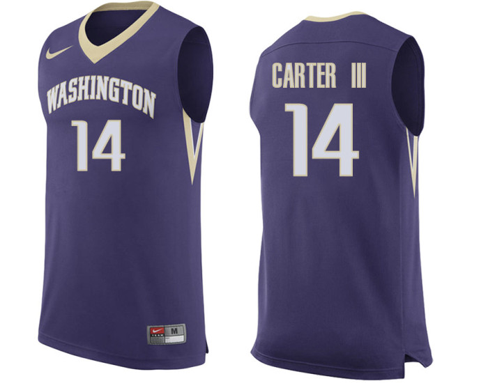 Youth Washington Huskies #14 Michael Carter III Replica College Basketball Jersey Purple