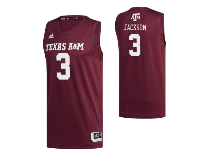 Texas A&amp;M Aggies 3 Quenton Jackson Authentic College Basketball Jersey Maroon