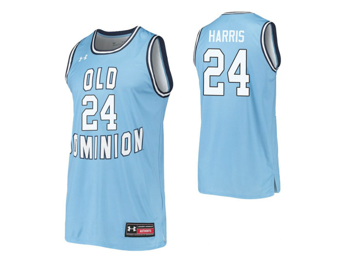 Old Dominion Monarchs #24 Quishon Harris Blue Authentic College Basketball Jersey