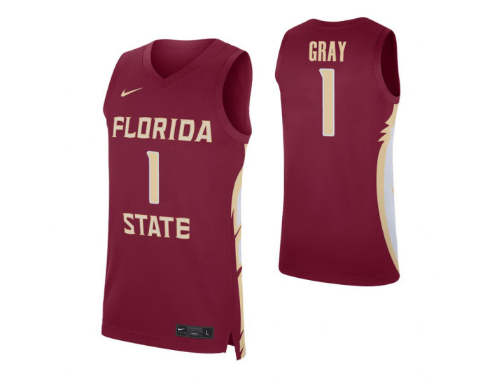 Florida State Seminoles #1 Raiquan Gray Garnet Replica College Basketball Jersey