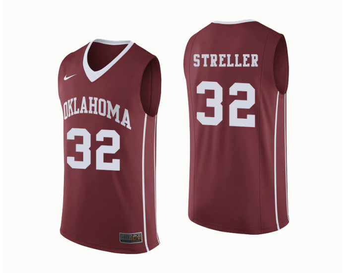 Youth Oklahoma Sooners #32 Read Streller Replica College Basketball Jersey Crimson