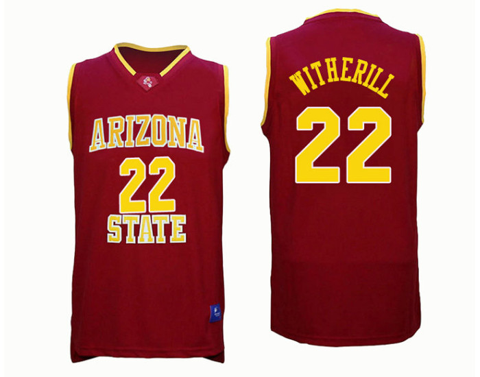 Youth Arizona State Sun Devils #22 Austin Witherill Replica College Basketball Jersey Red