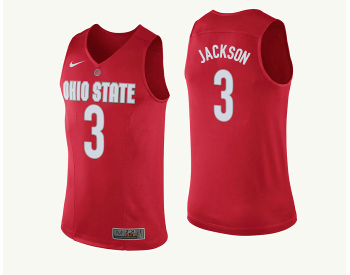 Ohio State Buckeyes #3 C.J. Jackson Replica College Basketball Jersey Red