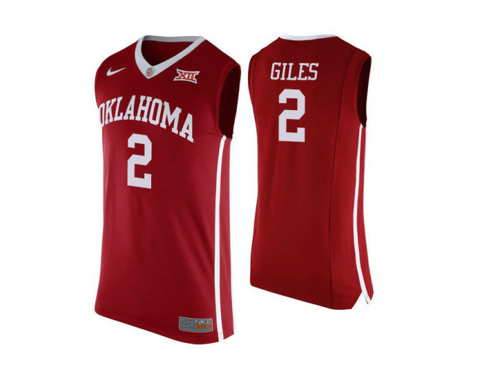 Oklahoma Sooners #2 Chris Giles Replica College Basketball Jersey Red