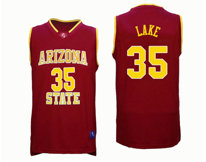 Arizona State Sun Devils #35 De'Quon Lake Authentic College Basketball Jersey Red