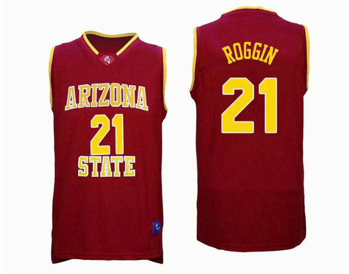 Arizona State Sun Devils #21 Jack Roggin Replica College Basketball Jersey Red
