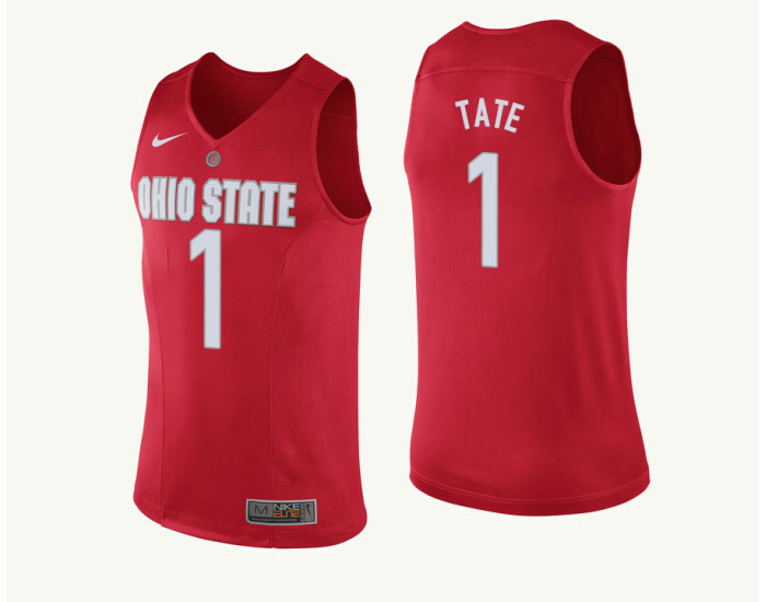 Ohio State Buckeyes #1 Jae'Sean Tate Authentic College Basketball Jersey Red