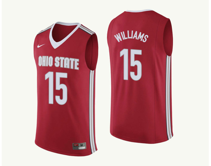 Ohio State Buckeyes #15 Kam Williams Replica College Basketball Jersey Red