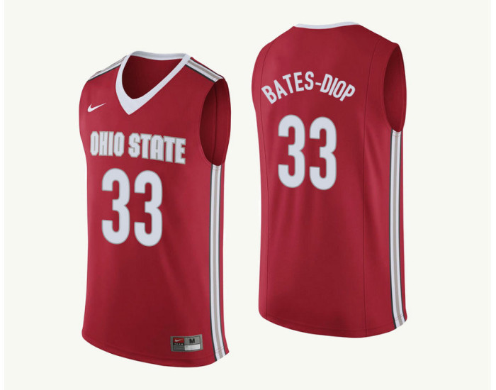 Ohio State Buckeyes #33 Keita Bates-Diop Replica College Basketball Jersey Red