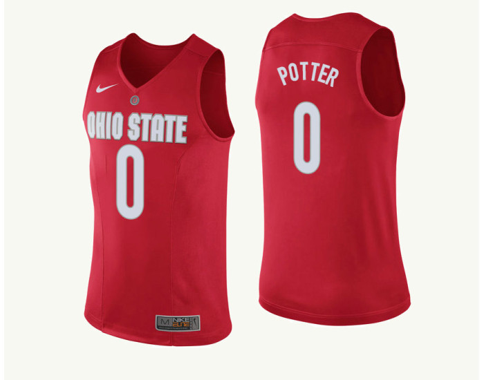 Youth Ohio State Buckeyes #0 Micah Potter Authentic College Basketball Jersey Red