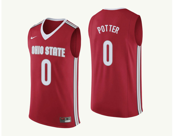 Youth Ohio State Buckeyes #0 Micah Potter Authentic College Basketball Jersey Red