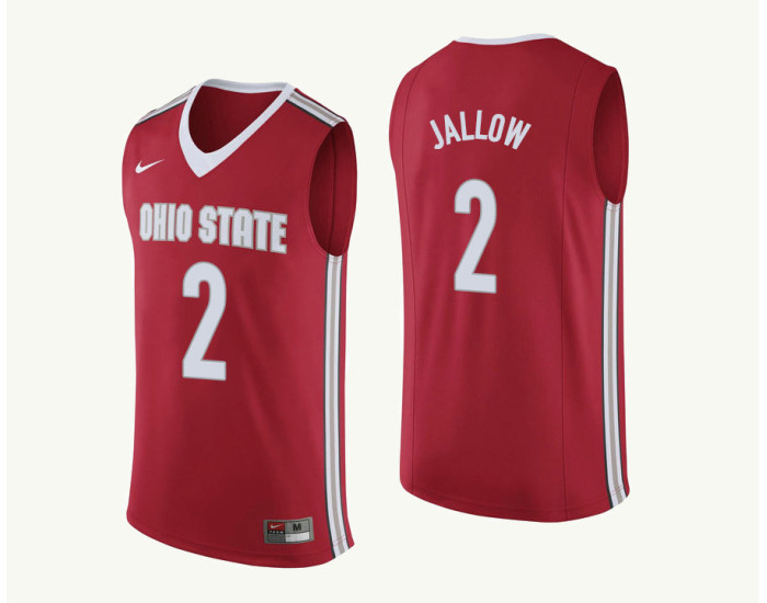 Ohio State Buckeyes #2 Musa Jallow Authentic College Basketball Jersey Red