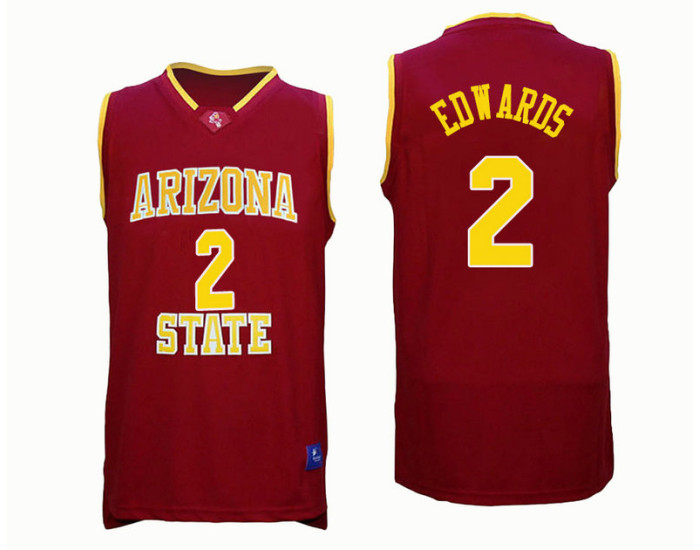 Arizona State Sun Devils #2 Rob Edwards Authentic College Basketball Jersey Red