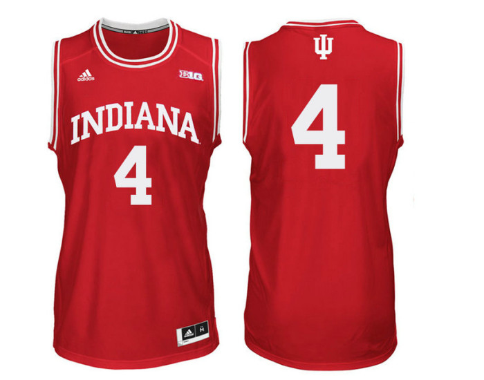 Indiana Hoosiers #4 Robert Johnson Replica College Basketball Jersey Red