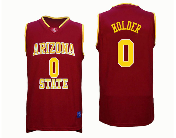 Arizona State Sun Devils #0 Tra Holder Replica College Basketball Jersey Red