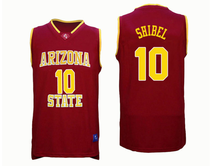 Arizona State Sun Devils #10 Vitaliy Shibel Authentic College Basketball Jersey Red