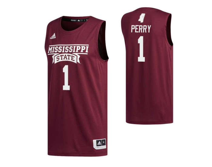 Mississippi State Bulldogs 1 Reggie Perry Replica College Basketball Jersey Maroon