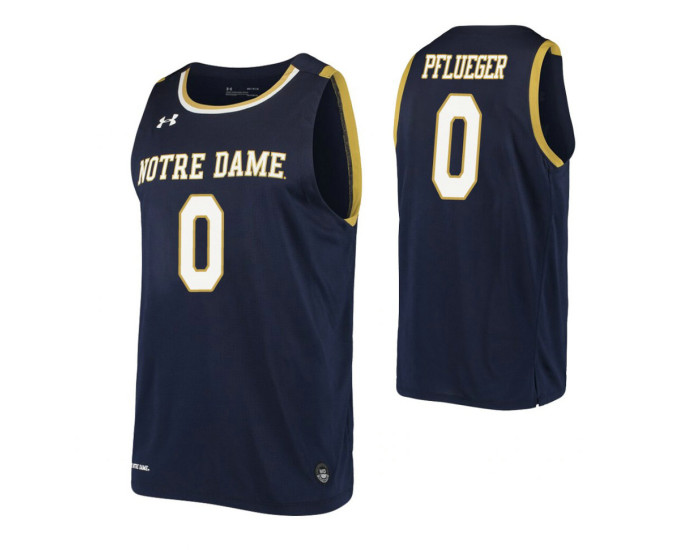 Rex Pflueger Authentic College Basketball Jersey Navy Notre Dame Fighting Irish