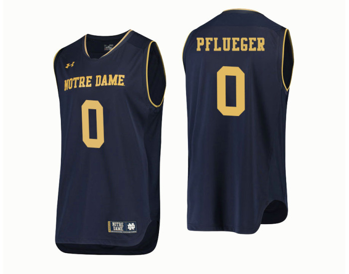 Notre Dame Fighting Irish #0 Rex Pflueger Authentic College Basketball Jersey Navy