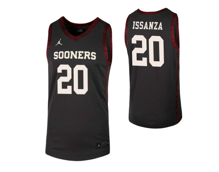 Youth Oklahoma Sooners #20 Rick Issanza Anthracite Authentic College Basketball Jersey
