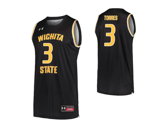 Youth Wichita State Shockers #3 Ricky Torres Black Authentic College Basketball Jersey
