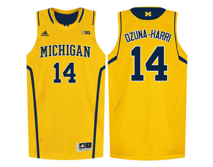 Youth Michigan Wolverines #14 Rico Ozuna-Harrison Authentic College Basketball Jersey Gold