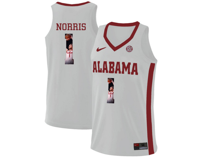 Alabama Crimson Tide #1 Riley Norris Replica College Basketball Jersey White
