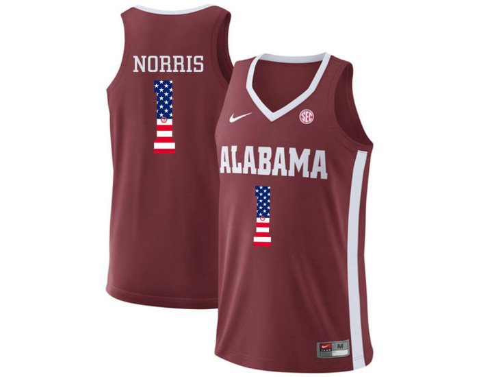 Alabama Crimson Tide #1 Riley Norris Replica College Basketball Jersey Red