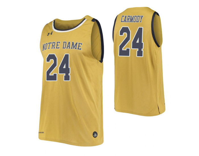 Youth Notre Dame Fighting Irish #24 Robby Carmody Gold Authentic College Basketball Jersey