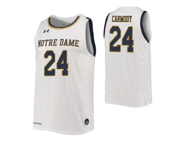 Youth Robby Carmody Authentic College Basketball Jersey White Notre Dame Fighting Irish