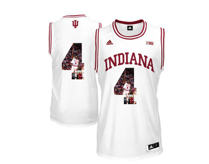 Youth Indiana Hoosiers #4 Robert Johnson Replica College Basketball Jersey White