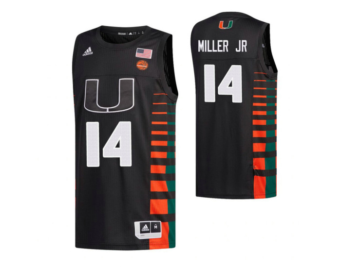 Youth Miami Hurricanes 14 Rodney Miller Jr. Authentic College Basketball Jersey Black